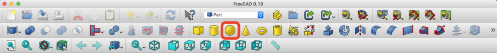 FreeCADで球形ソリッドを作る方法　解説画像